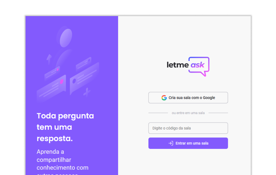 Letmeask login page